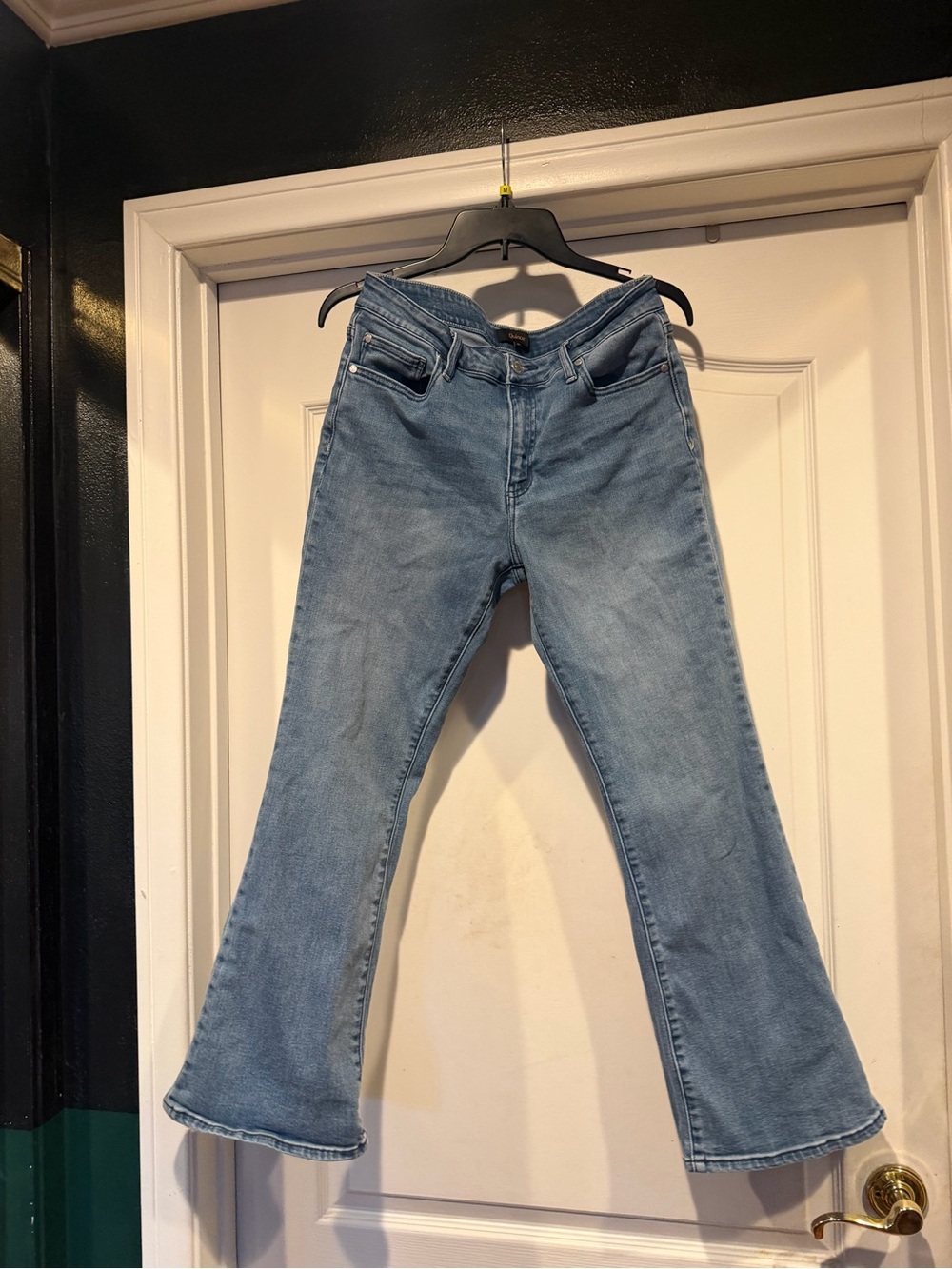 Quince Luna Seaside Blue Stretch Flare Jeans (Short)